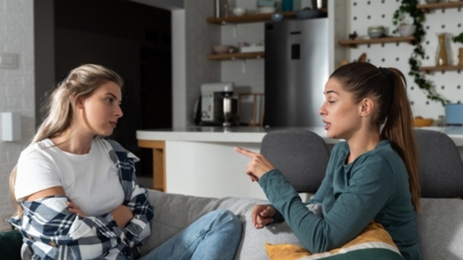 Two roommates arguing