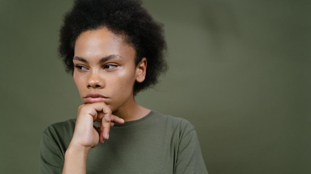 Woman thinking about what she said to a customer