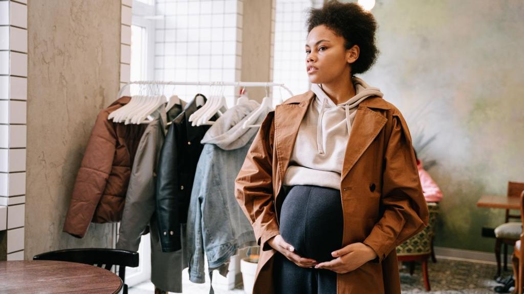 Pregnant woman in a store