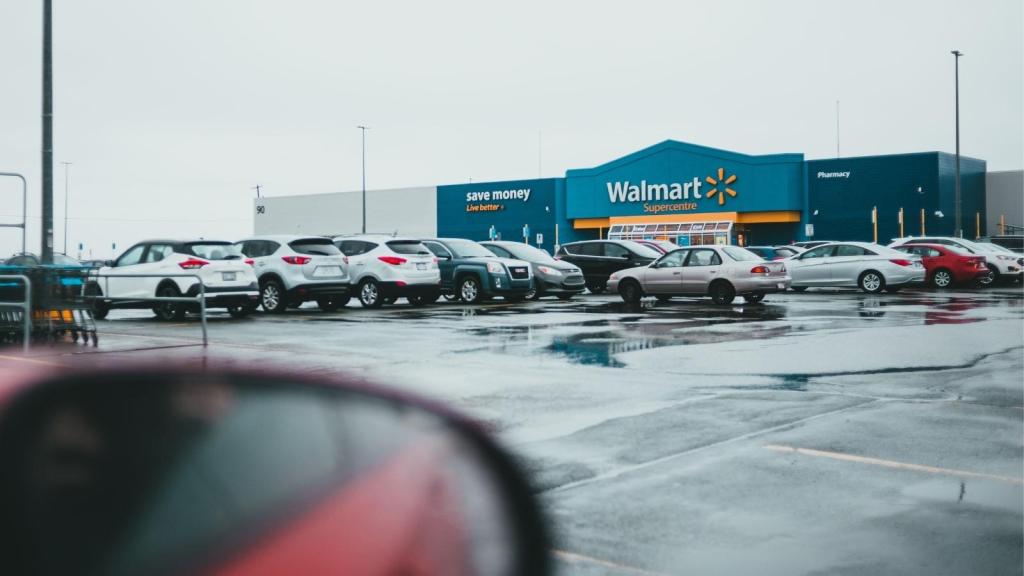 Outside of a Walmart on a gray day