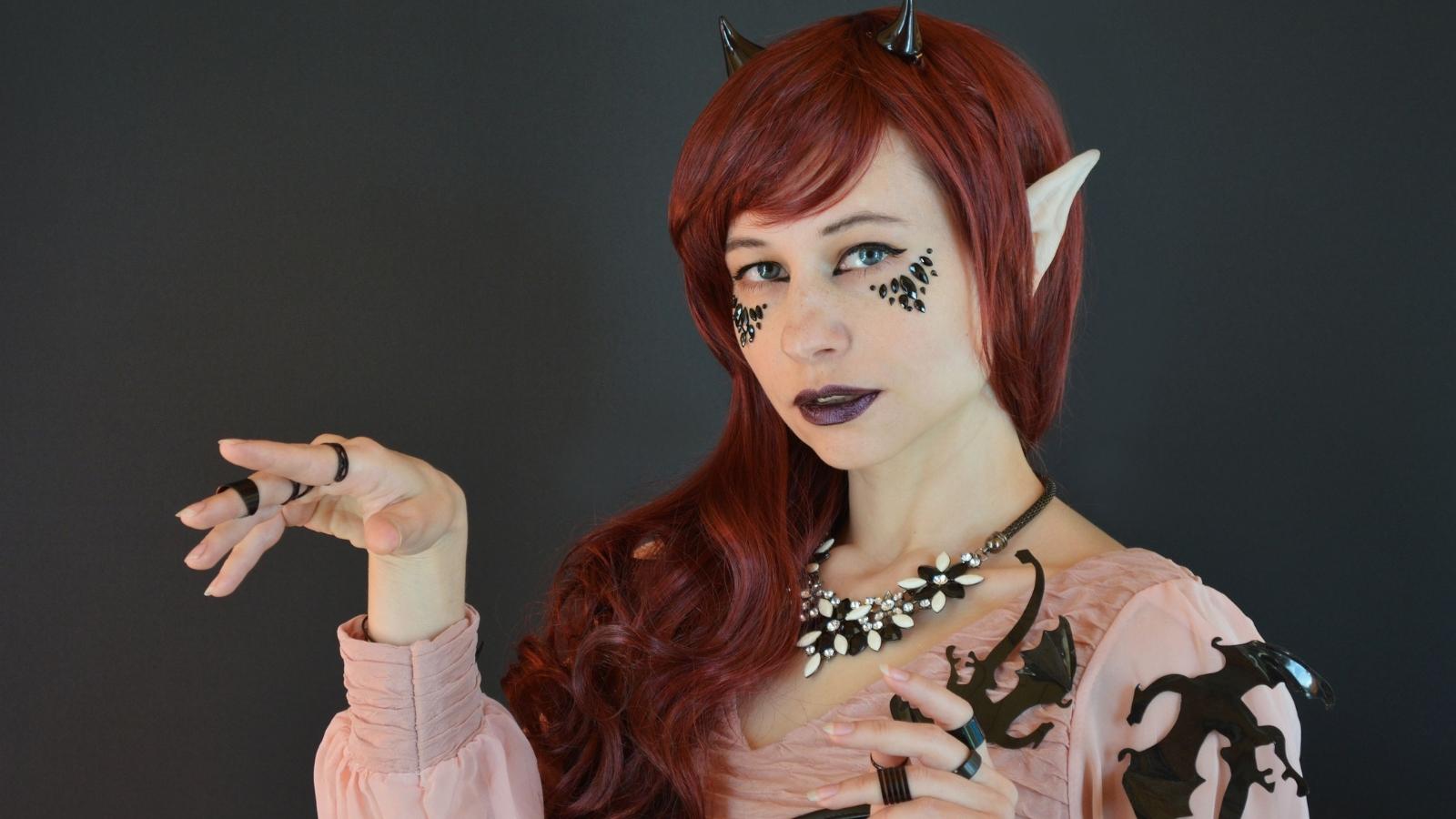 Woman dressed in costume for a DND campaign