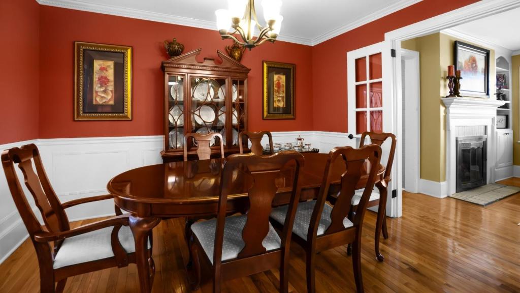 Antique China cabinet in a dining room