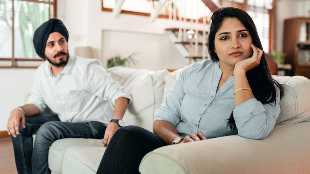 Wife giving her husband the silent treatment