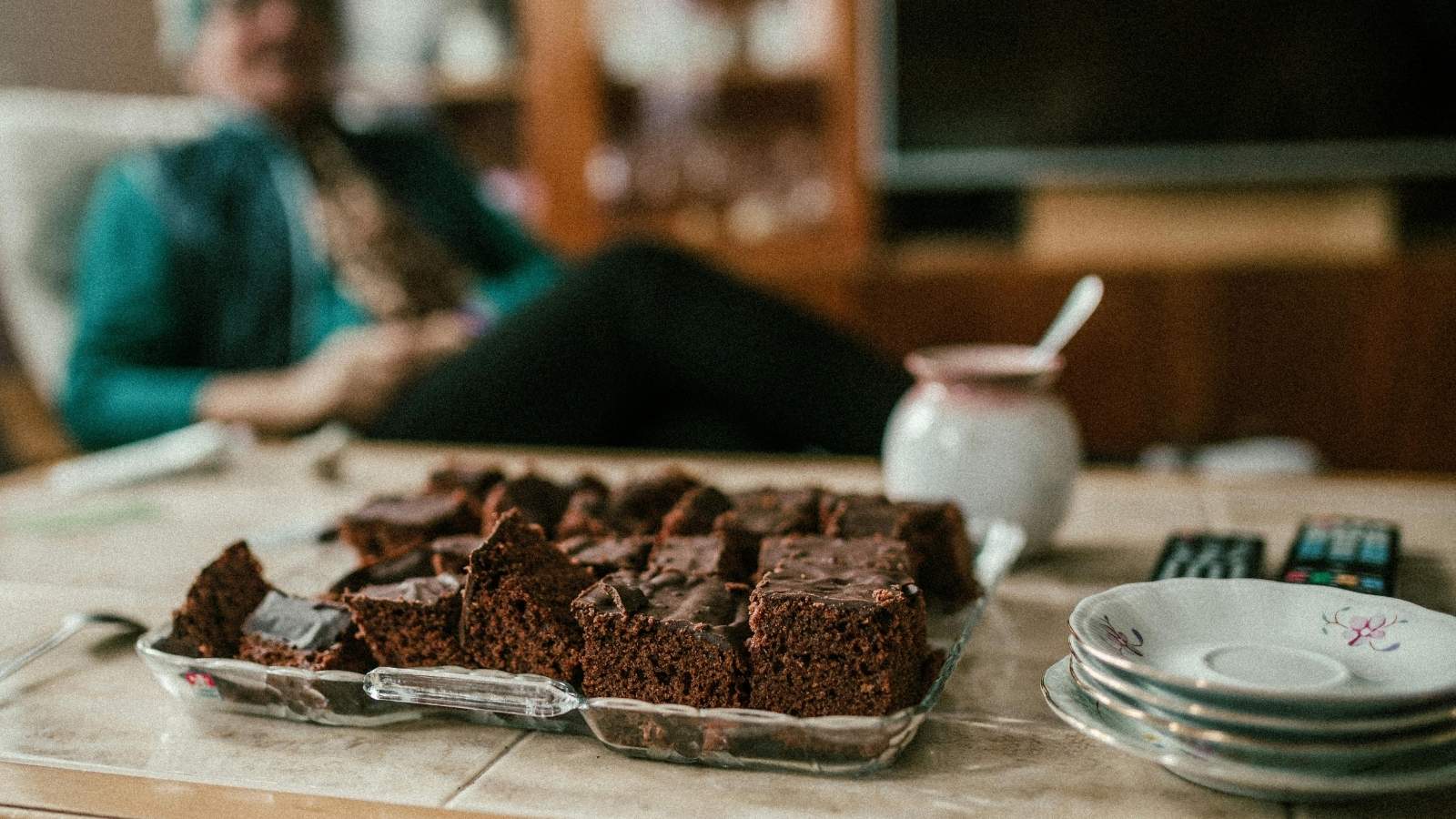 Plate of homemade brownies