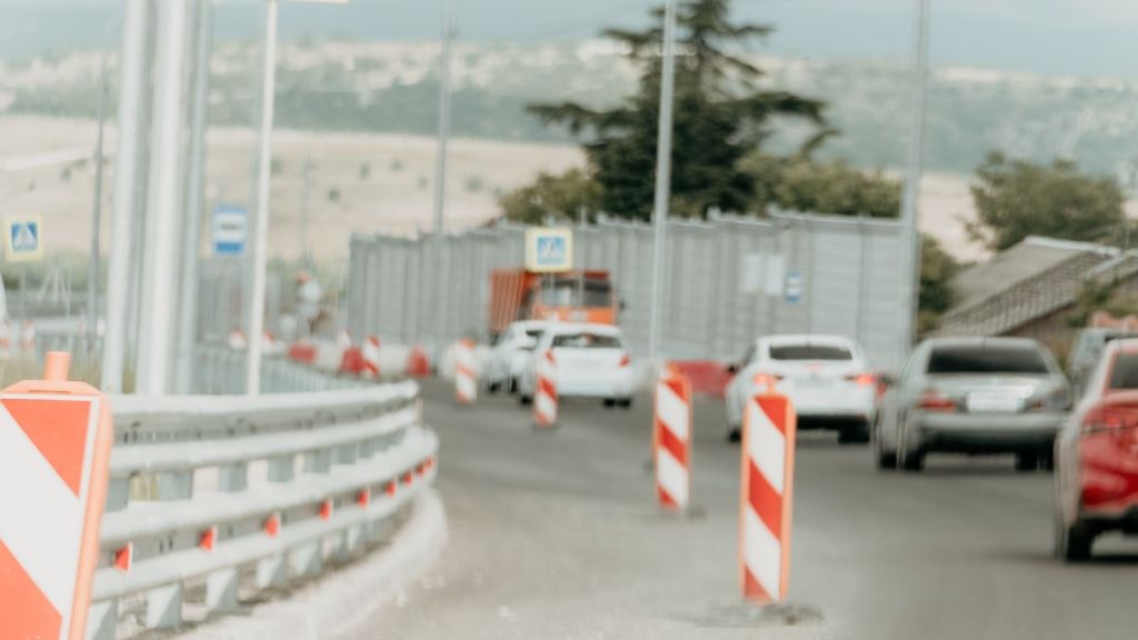 highway lane closed for road construction