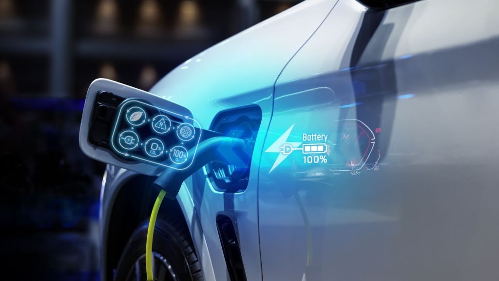 electric car plugged in