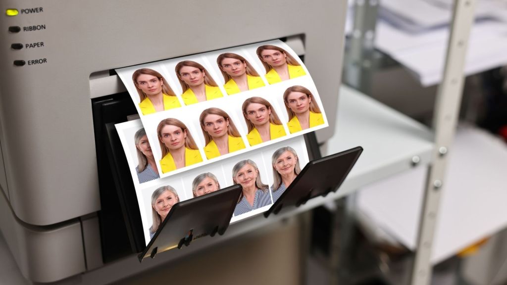 printer printing passport photos