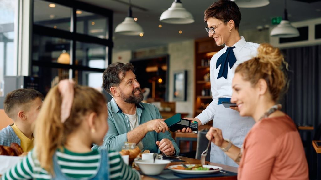 family at a restaurant