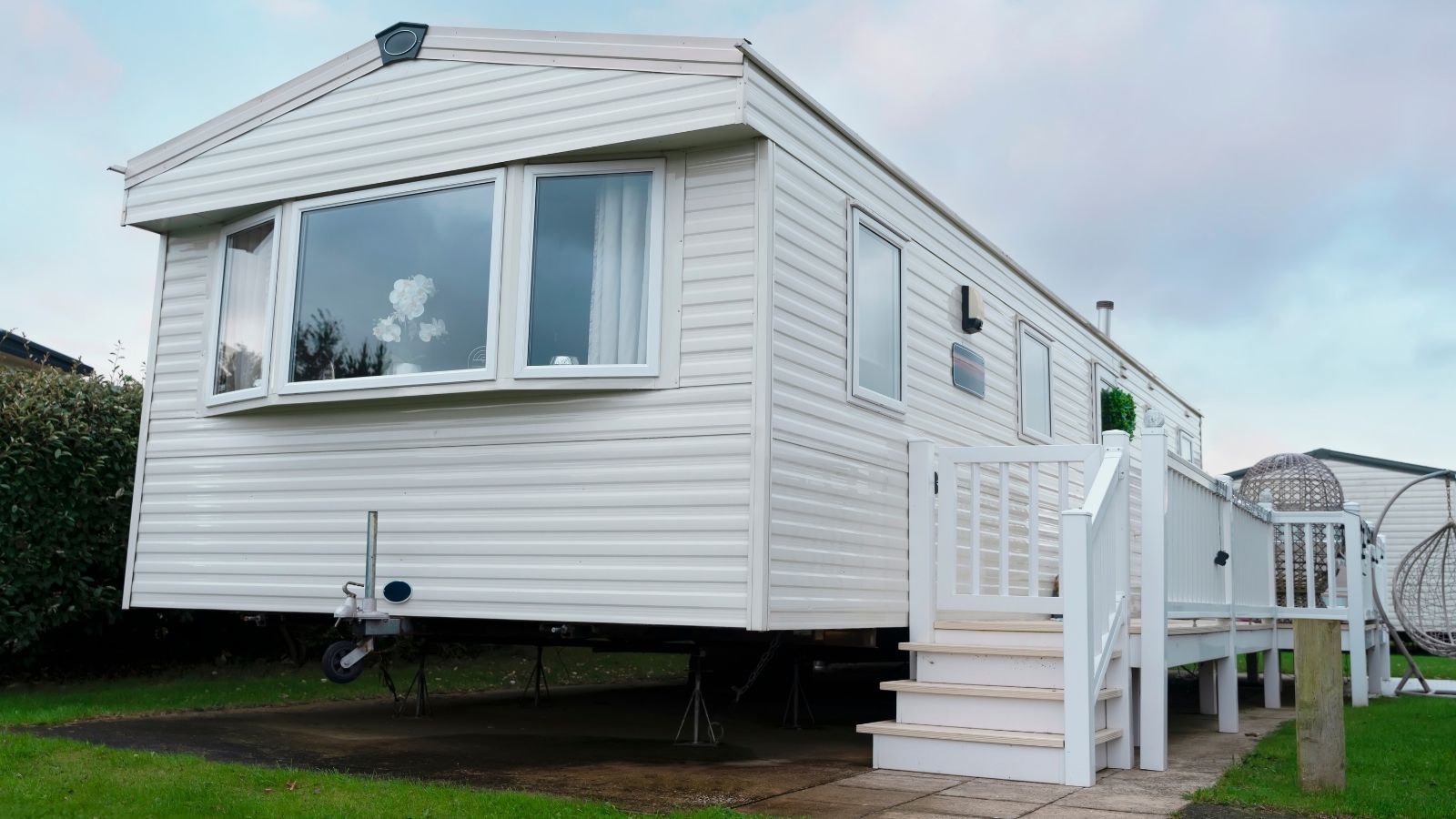 white mobile home