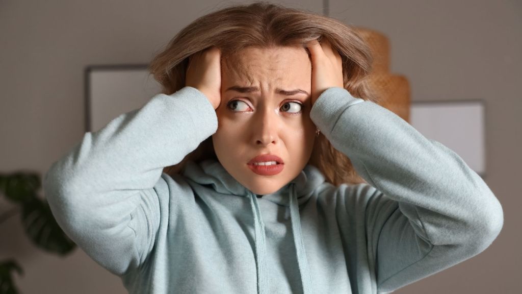 stressed out young woman