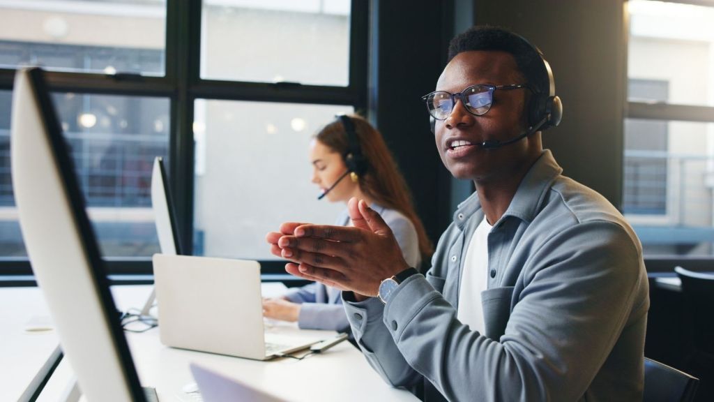 employees working in a call center
