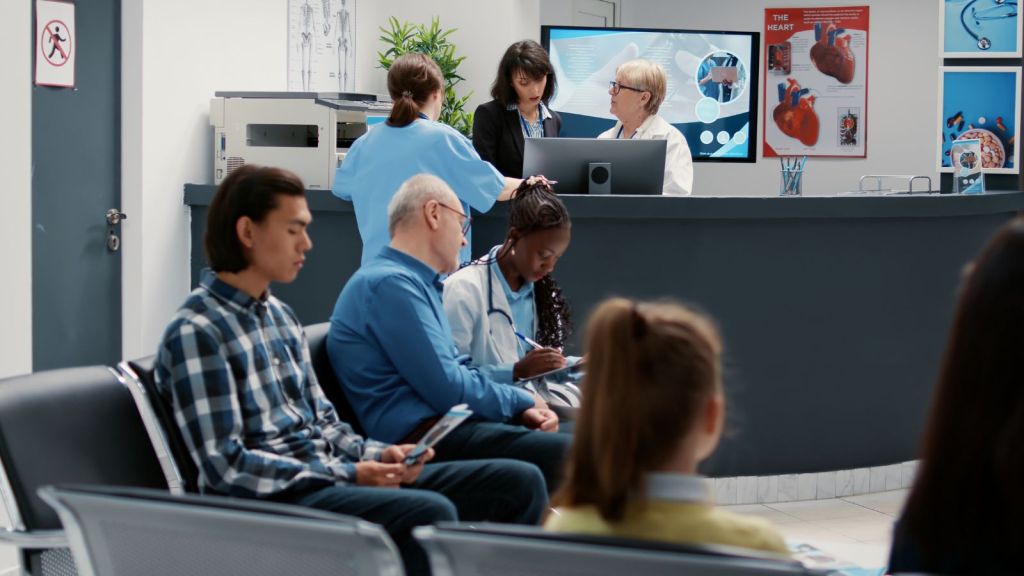 Patients waiting in the doctor's office