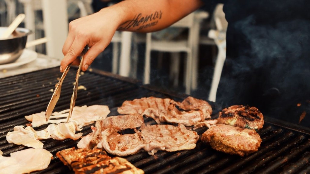 Person making a barbecue