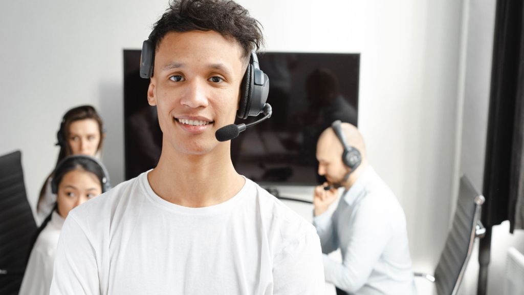 Boy in white shirt at work