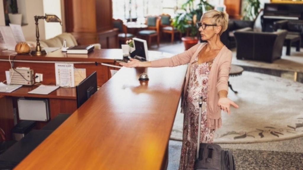Angry hotel guest