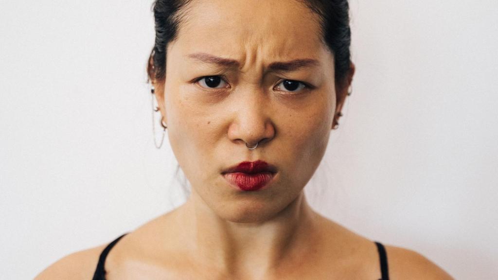 angry woman scowling