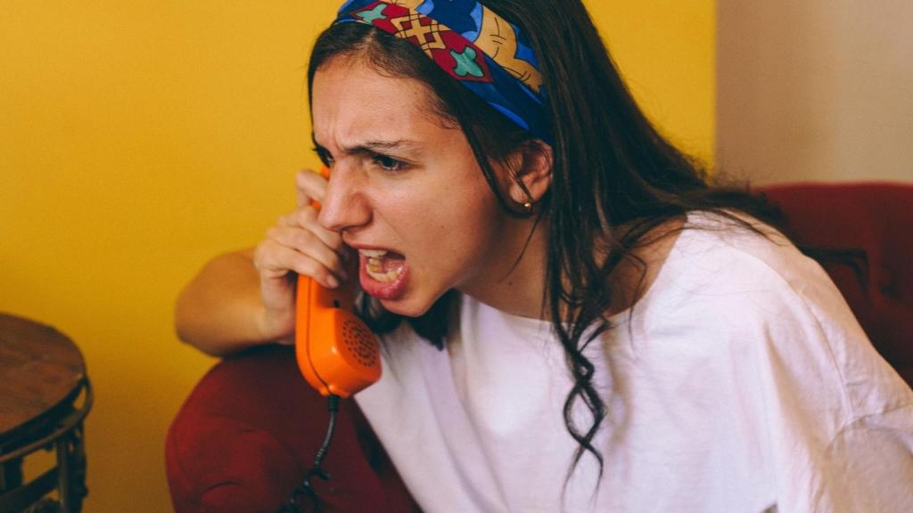 angry woman yelling on the phone