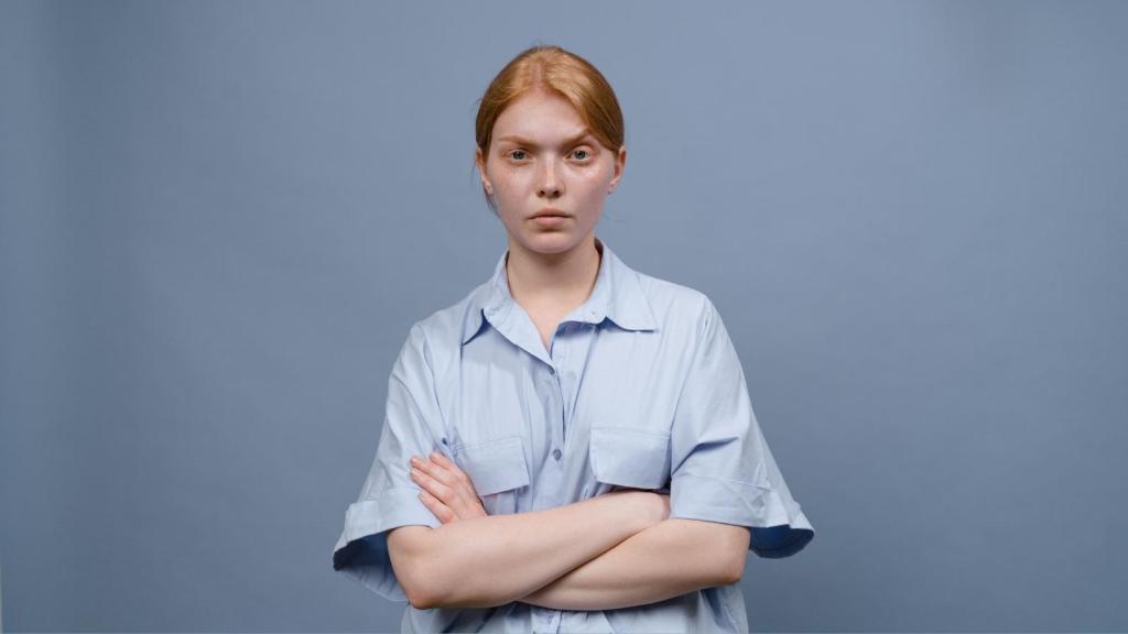annoyed professional woman crossing her arms