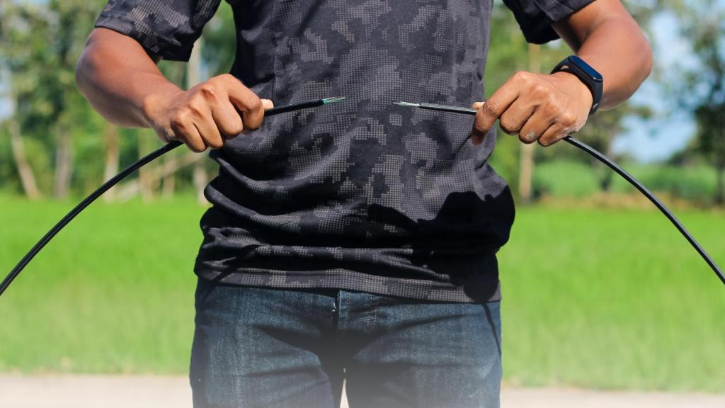 man with a cable wire