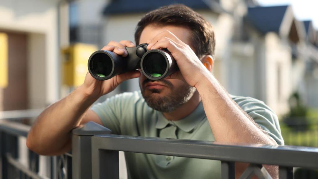 man with a pair of binoculars