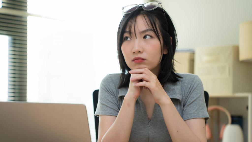 woman sitting at a desk