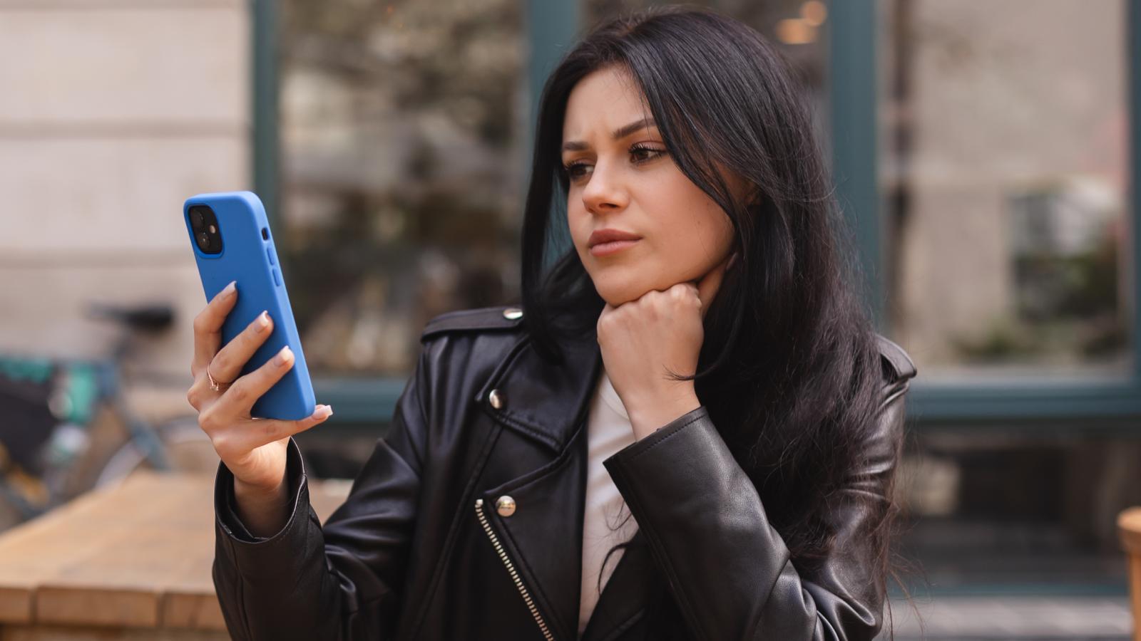 woman on her phone
