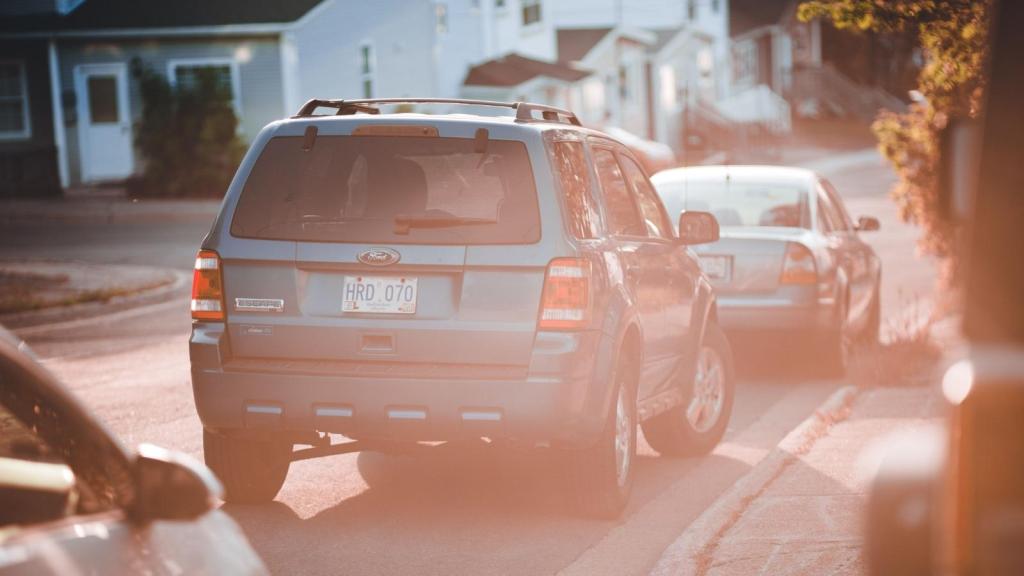 line of parked cars