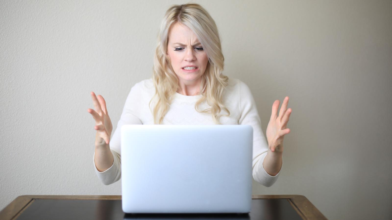 woman looking at a computer