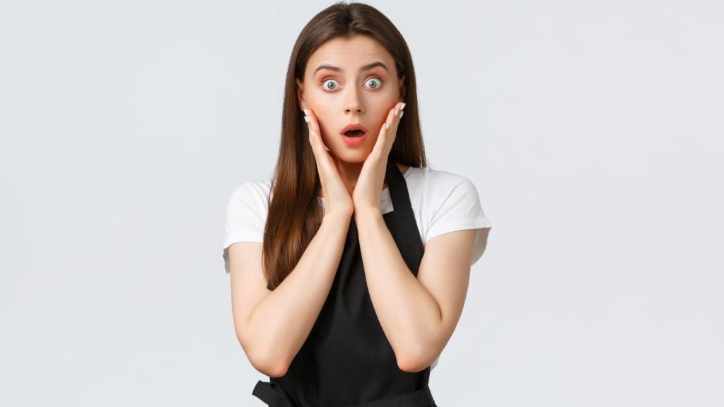 woman with a shocked expression