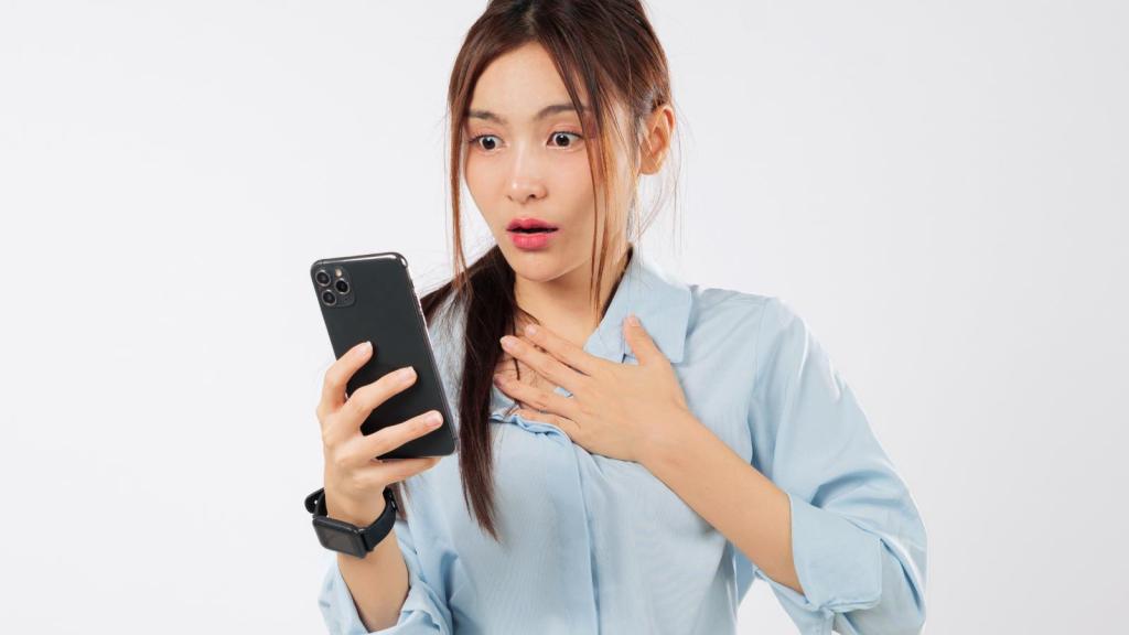 woman looking at her phone
