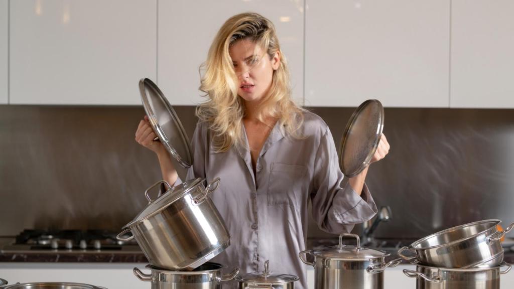 woman cooking in a kitchen