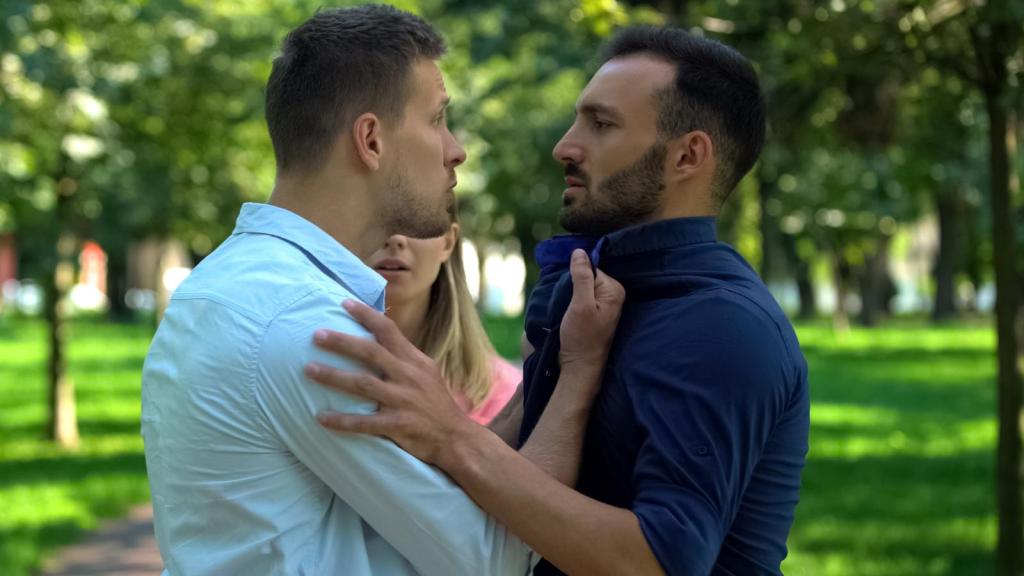 two men having a fight