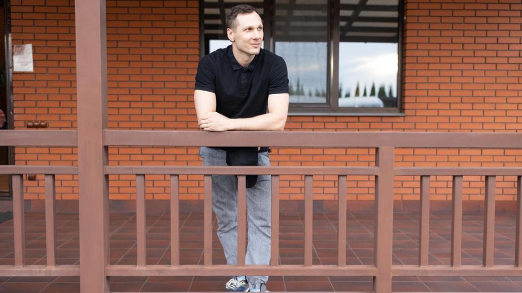 man on his front porch