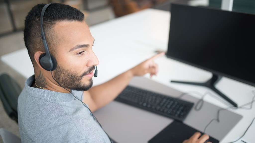 man working on a computer