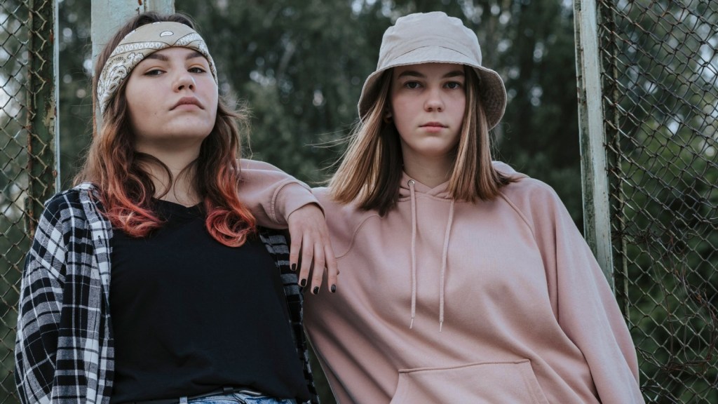 two women posing together
