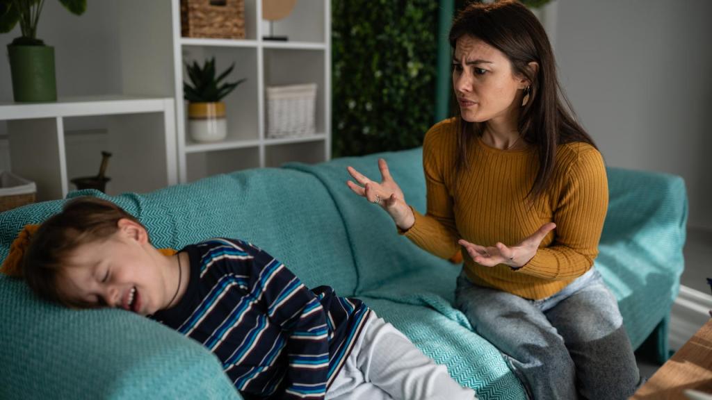 woman scolding a child