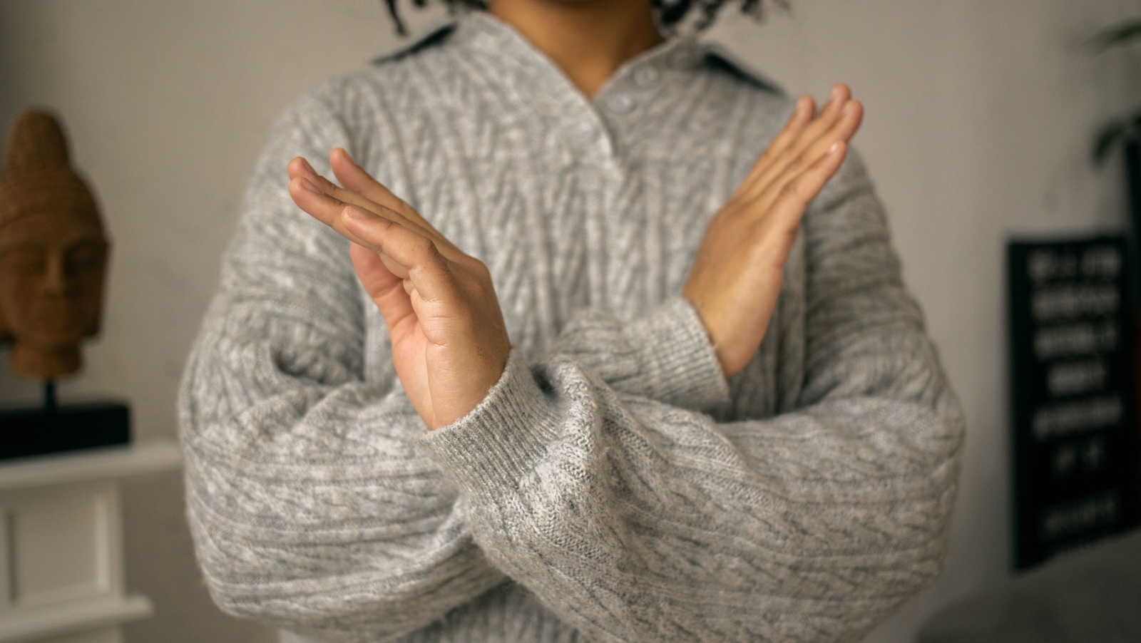 Woman Sparks Bitter Friendship Feud After Refusing to Enable Friend’s ‘Toxic’ Ex Boyfriend Cycle woman with hands up saying stop or refusing something