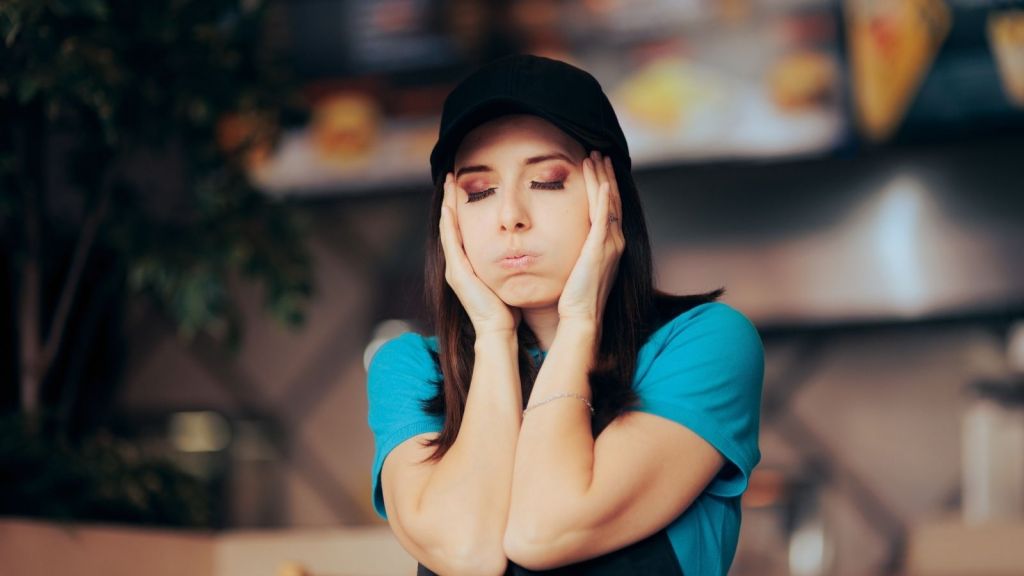 frustrated retail worker