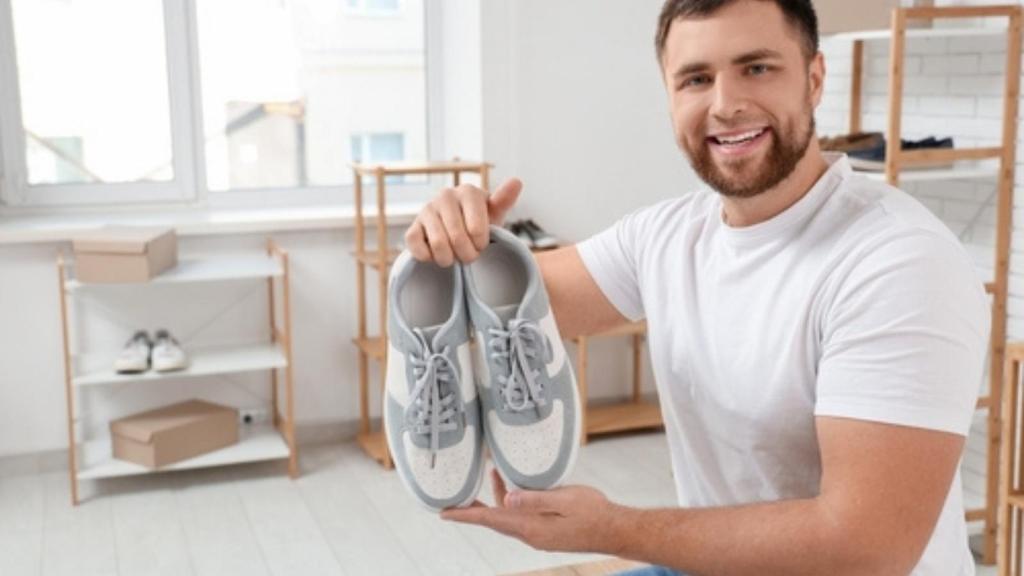 Man with new shoes