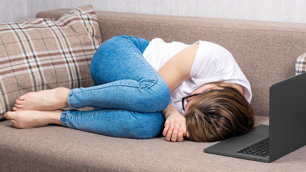 woman on a couch