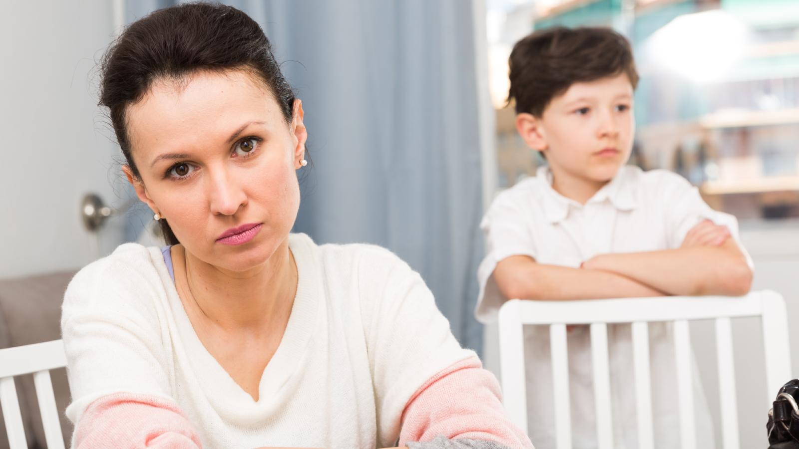 woman with young son
