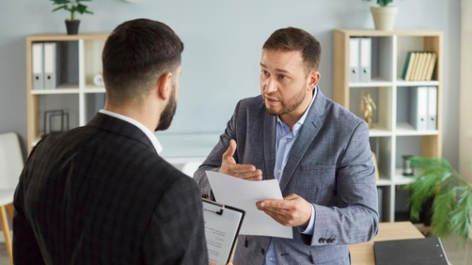 Boss arguing with employee