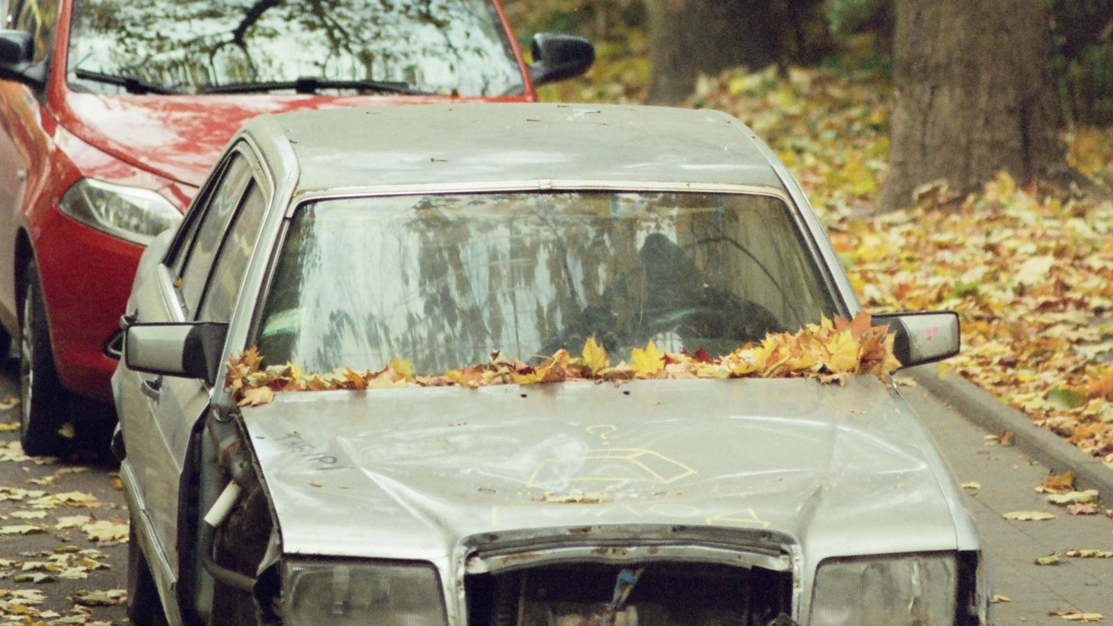 He Never Cared About His Neighbors’ Run Down Cars—But His Wife Made Him Wonder If He Should Broken cars parked on the side of the street with dried leaves