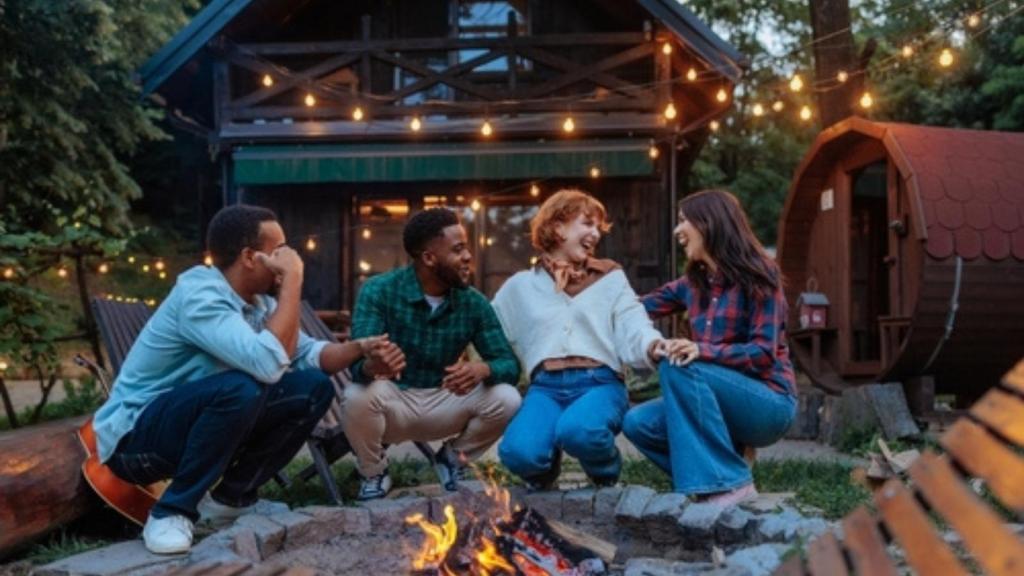Friends camping