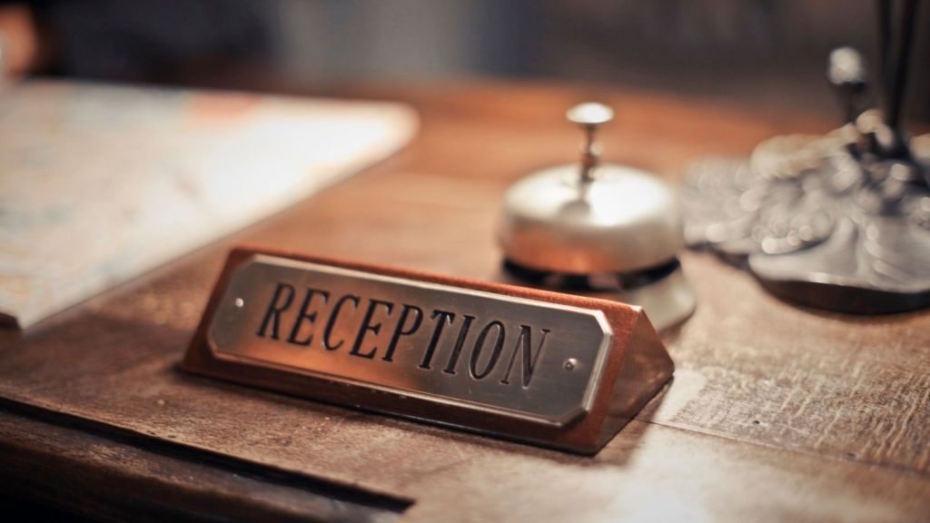 A hotel front desk