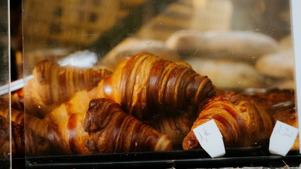 Croissants in a store