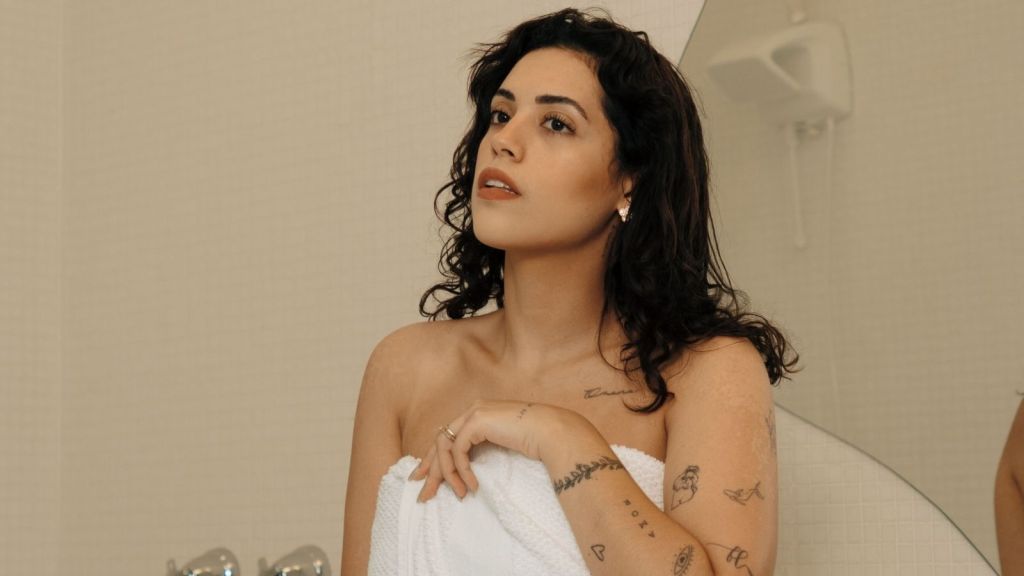 A woman in a towel