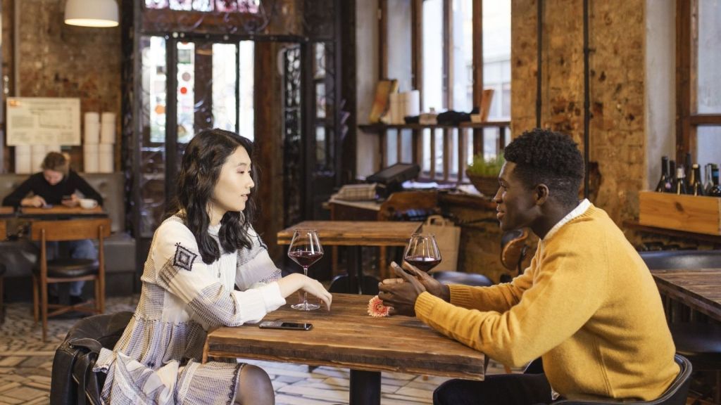 A man and a woman on a date