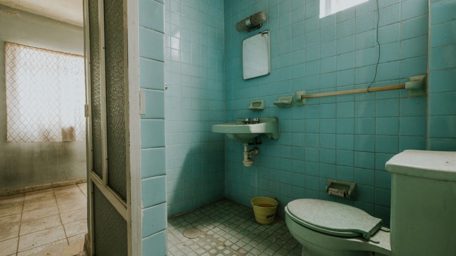 Dirty bathroom with stains and molds