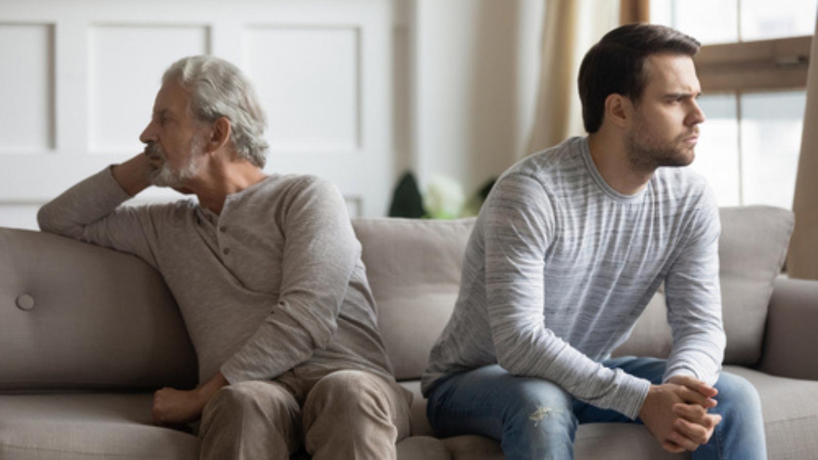 Father and son upset